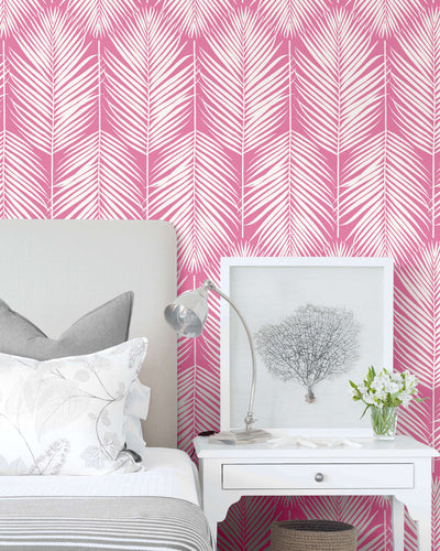 product image for Palm Silhouette Peel & Stick Wallpaper in Pink 14