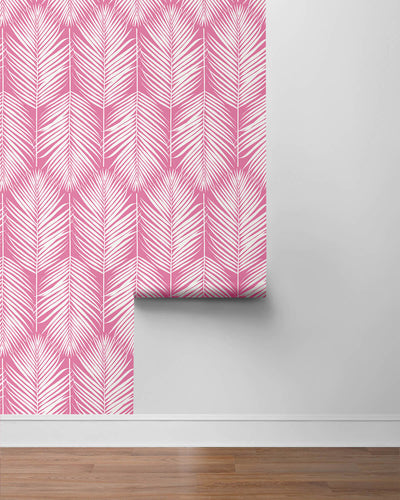 product image for Palm Silhouette Peel & Stick Wallpaper in Pink 11