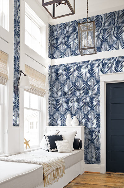 product image for Palm Silhouette Peel-and-Stick Wallpaper in Coastal Blue by NextWall 45