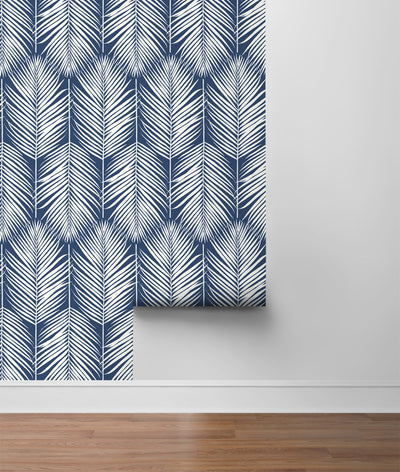 product image for Palm Silhouette Peel-and-Stick Wallpaper in Coastal Blue by NextWall 7