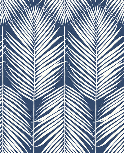 product image of sample palm silhouette peel and stick wallpaper in coastal blue by nextwall 1 53