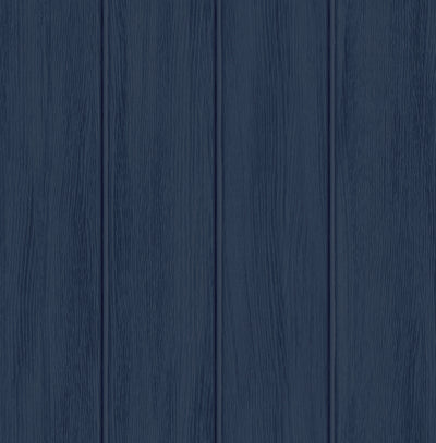 product image of Wood Panel Naval Blue Peel-and-Stick Wallpaper by NextWall 520