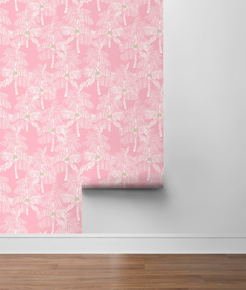 media image for Palm Beach Peel-and-Stick Wallpaper in Flamingo by NextWall 239