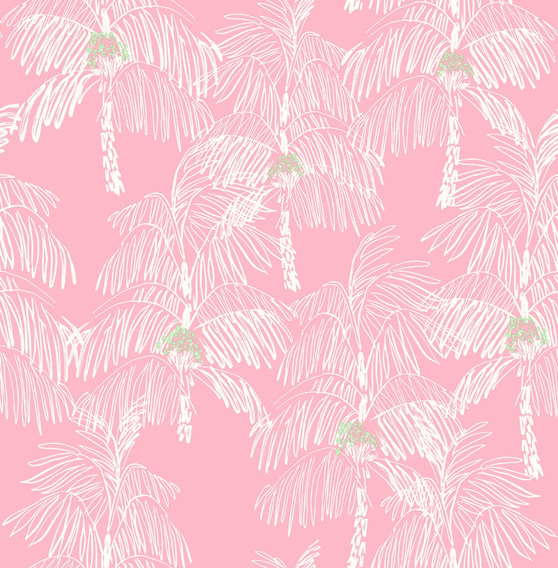 media image for Palm Beach Peel-and-Stick Wallpaper in Flamingo by NextWall 217