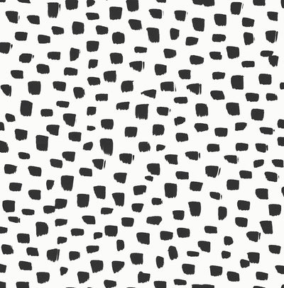 product image of sample speckled dot peel and stick wallpaper in black and white by nextwall 1 564
