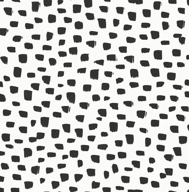 media image for sample speckled dot peel and stick wallpaper in black and white by nextwall 1 268
