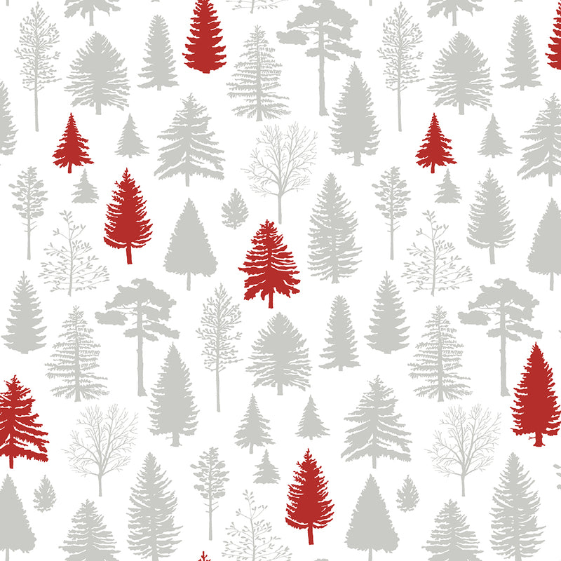 media image for sample winter forest wallpaper in grey and red by nextwall 1 243