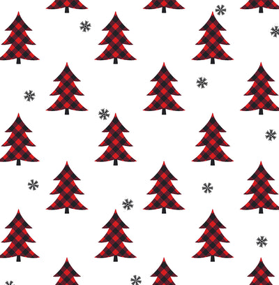 product image for Plaid Pines Wallpaper in Red and Black by NextWall 43