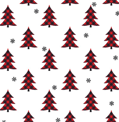 product image for Plaid Pines Wallpaper in Red and Black by NextWall 88