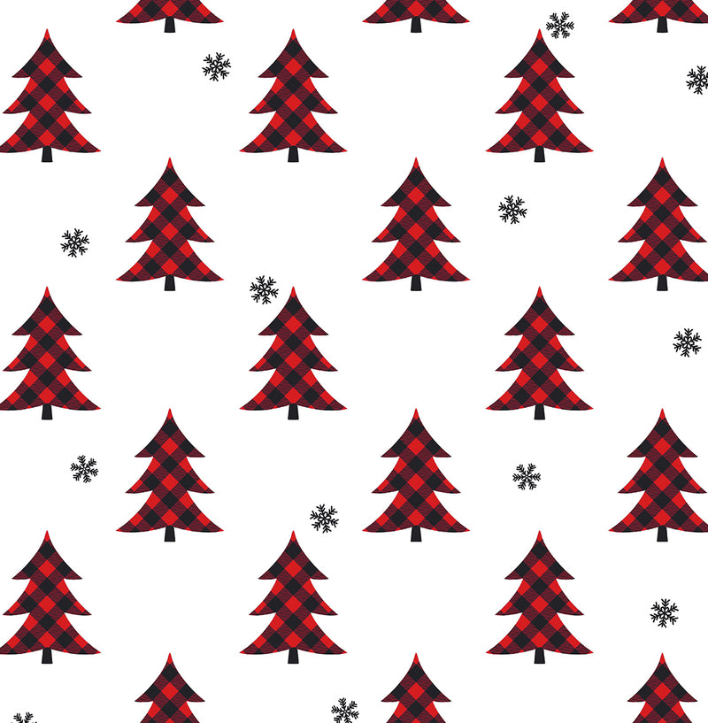 media image for Plaid Pines Wallpaper in Red and Black by NextWall 212