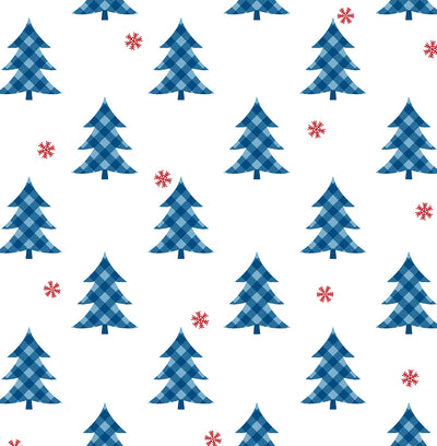 product image of sample plaid pines wallpaper in persian blue and red by nextwall 1 560
