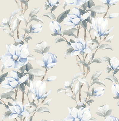 product image of Magnolia Trail Linen & French Blue Peel-and-Stick Wallpaper by NextWall 519