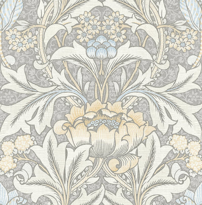 product image of sample morris flower peel and stick wallpaper in daydream grey and pearl blue by nextwall 1 576