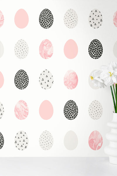 product image for Mod Eggs Pink & Black Peel-and-Stick Wallpaper by NextWall 5