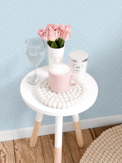 product image for Polka Dots Baby Blue Peel-and-Stick Wallpaper by NextWall 27