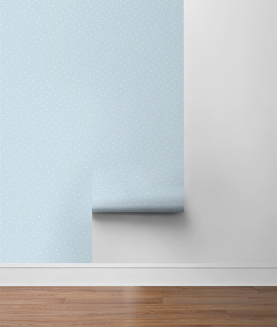 product image for Polka Dots Baby Blue Peel-and-Stick Wallpaper by NextWall 5