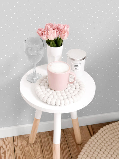 product image for Polka Dots Daydream Grey Peel-and-Stick Wallpaper by NextWall 84