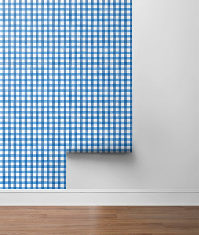 product image for Spring Plaid Cobalt Peel-and-Stick Wallpaper by NextWall 25