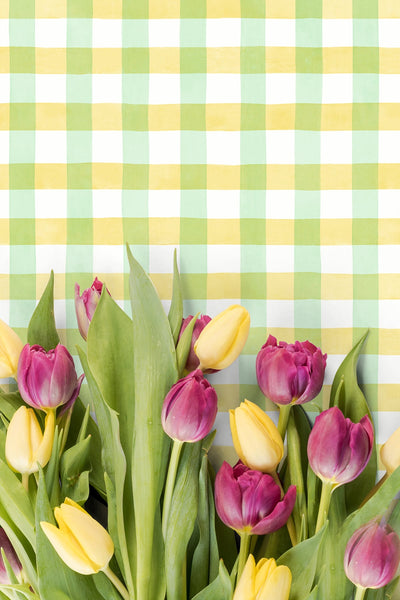 product image for Spring Plaid Lemon Lime Peel-and-Stick Wallpaper by NextWall 38