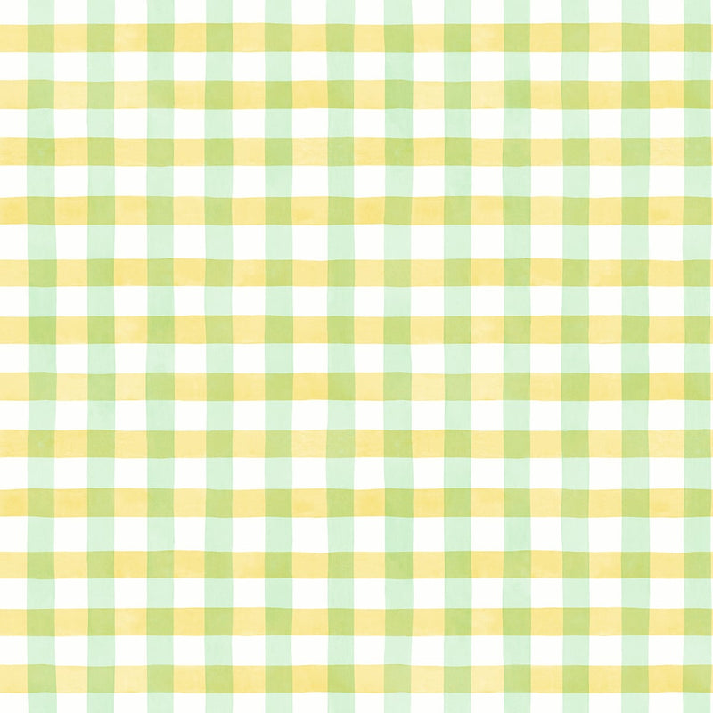 media image for Spring Plaid Lemon Lime Peel-and-Stick Wallpaper by NextWall 280