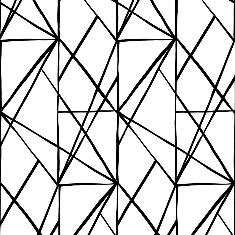 media image for Quartz Geo Black & White Peel-and-Stick Wallpaper by NextWall 268