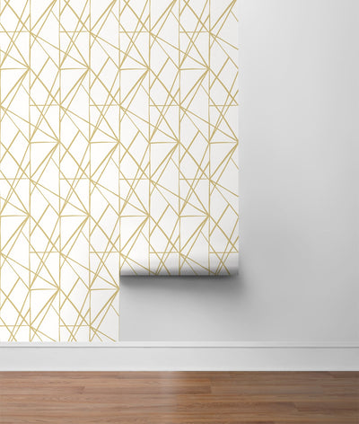 product image for Quartz Geo Gold Peel-and-Stick Wallpaper by NextWall 61
