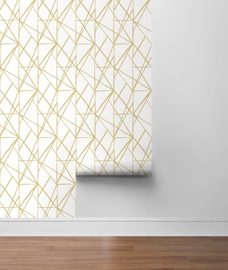media image for Quartz Geo Gold Peel-and-Stick Wallpaper by NextWall 282