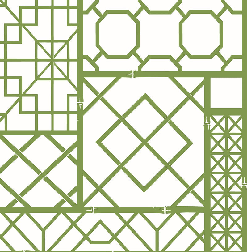 media image for Garden Trellis Spring Green Peel-and-Stick Wallpaper by NextWall 214