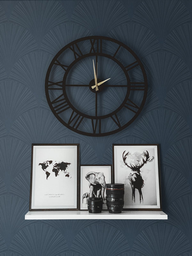 media image for Arches Denim Blue Peel-and-Stick Wallpaper by NextWall 26