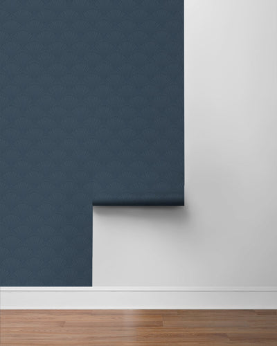 product image for Arches Denim Blue Peel-and-Stick Wallpaper by NextWall 14