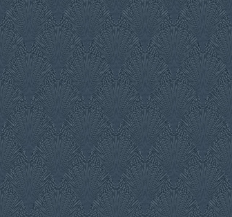 media image for Arches Denim Blue Peel-and-Stick Wallpaper by NextWall 260