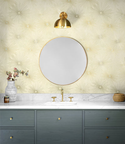 product image for Starburst Geo Ivory & Gold Peel-and-Stick Wallpaper by NextWall 3