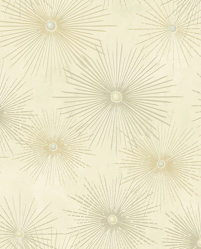 product image of Starburst Geo Ivory & Gold Peel-and-Stick Wallpaper by NextWall 539