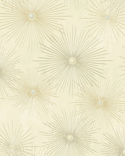 product image for Starburst Geo Ivory & Gold Peel-and-Stick Wallpaper by NextWall 55