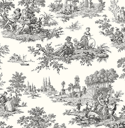 product image for Chateau Toile Inkwell Peel-and-Stick Wallpaper by NextWall 16