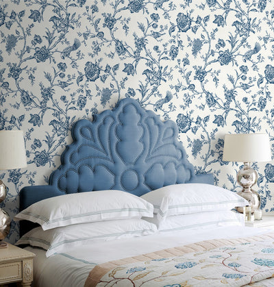 product image for Jasmine Chinoiserie Navy Blue Peel-and-Stick Wallpaper by NextWall 97