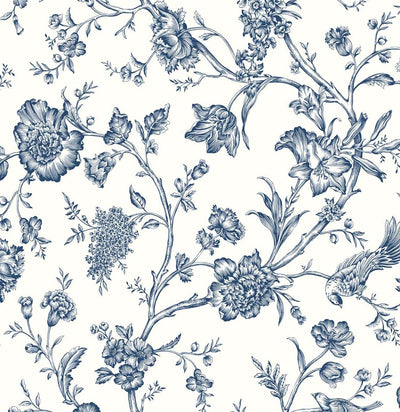 product image for Jasmine Chinoiserie Navy Blue Peel-and-Stick Wallpaper by NextWall 62