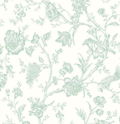 product image for Jasmine Chinoiserie Seaglass Peel-and-Stick Wallpaper by NextWall 38