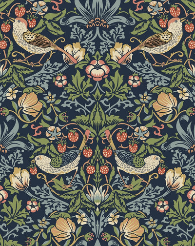 product image of sample aves garden midnight blue peel and stick wallpaper by nextwall 1 541