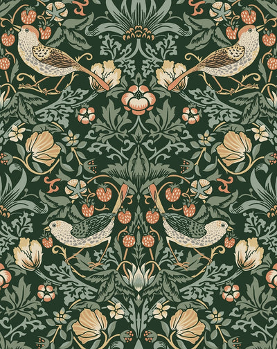 product image for Aves Garden Forest Green Peel-and-Stick Wallpaper by NextWall 20