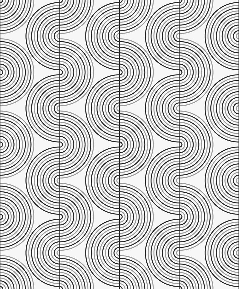 media image for Zen Geo Onyx & Silver Peel-and-Stick Wallpaper by NextWall 291