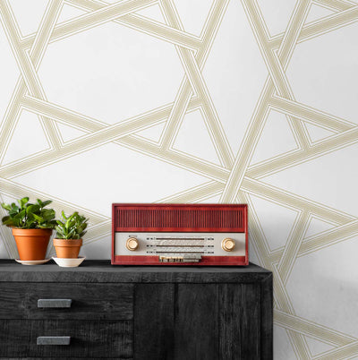 product image for Crossroads Geo Gold Peel-and-Stick Wallpaper by NextWall 22