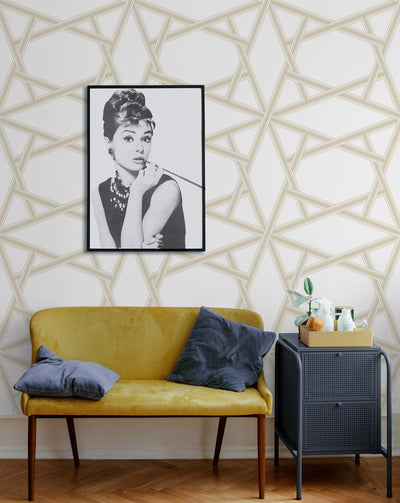 product image for Crossroads Geo Gold Peel-and-Stick Wallpaper by NextWall 4