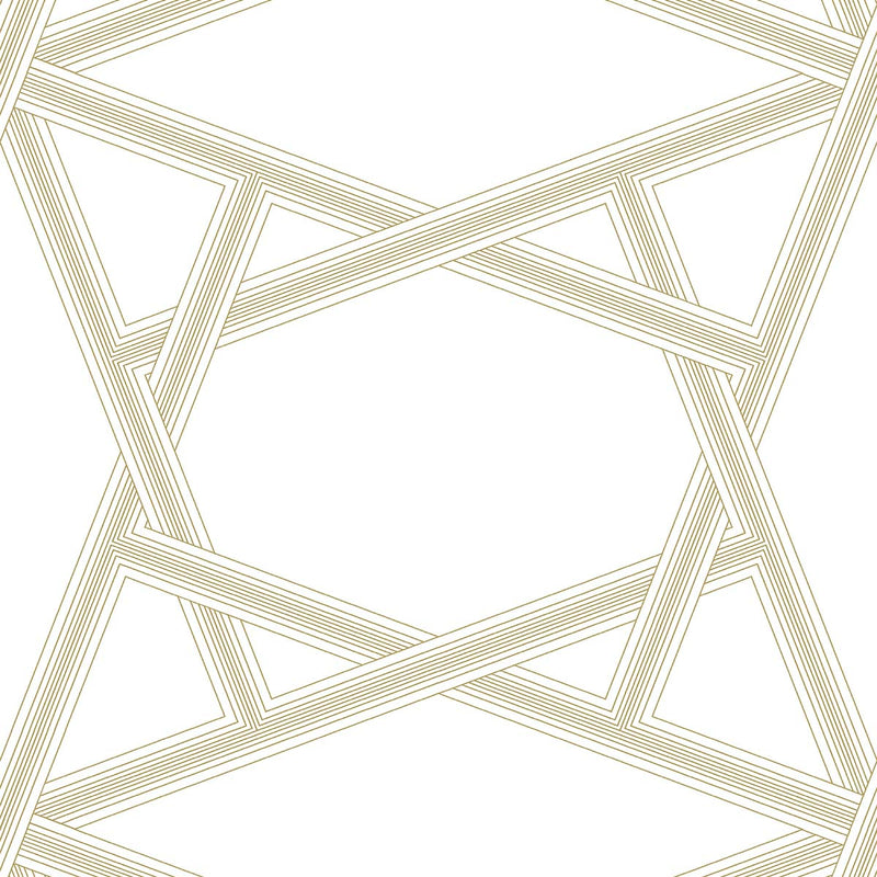 media image for Crossroads Geo Gold Peel-and-Stick Wallpaper by NextWall 241