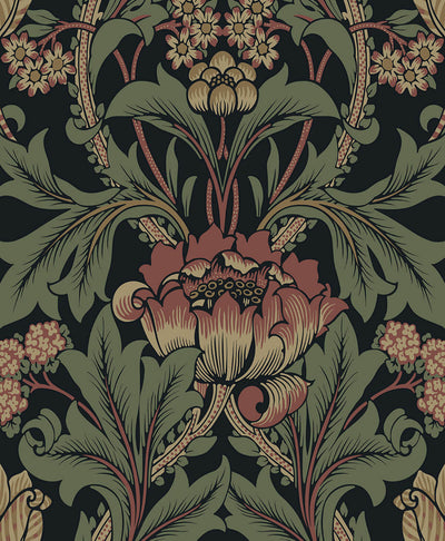 product image for Primrose Floral Peel & Stick Wallpaper in Denim Blue & Auburn 38