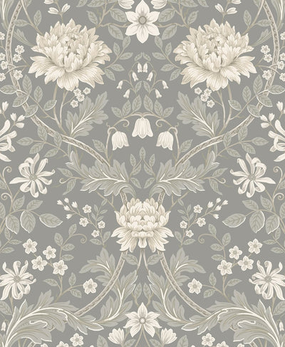 product image of sample honeysuckle trail daydream grey peel and stick wallpaper by nextwall 1 594