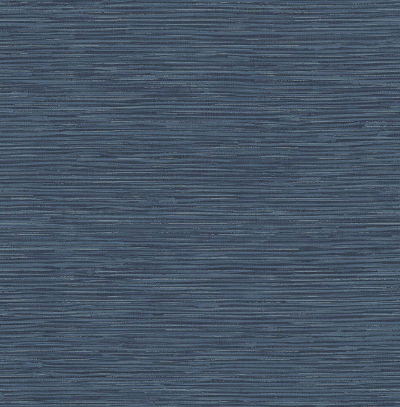 media image for sample cyrus faux grasscloth naval blue and silver peel and stick wallpaper by nextwall 1 283