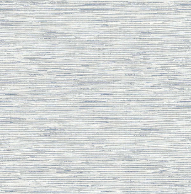 media image for Cyrus Faux Grasscloth Dove Grey & Bluestone Peel-and-Stick Wallpaper by NextWall 230