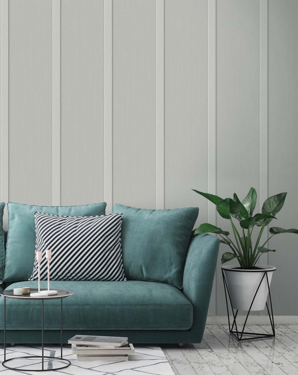 Shop Faux Board & Batten Peel-and-Stick Wallpaper in Harbor Grey