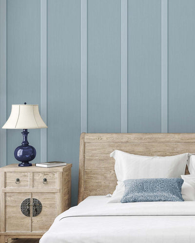product image for Faux Board & Batten Peel-and-Stick Wallpaper in Blue Stream 45